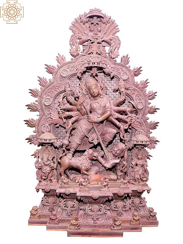 "Mahishasuramardini Durga" Superfine Ornamented Goddess Durga Killing Mahishasura