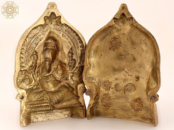 7" Hindu God Ganesha Making Mould in Bronze