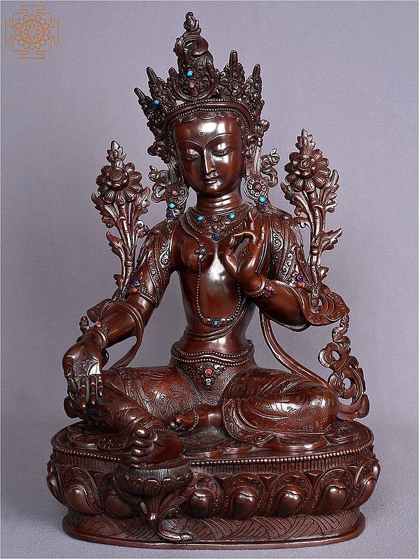 13" Tibetan Buddhist Deity Goddess Green Tara from Nepal