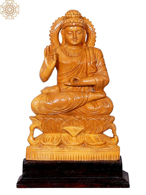 11" Wooden Preaching Buddha