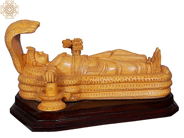 Lord Padmanabhaswamy With Shiv Lingam | Wooden Statue