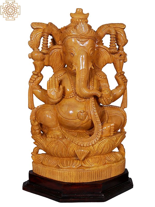 18'' Vinayaka Shri Ganesha | Wooden Statue