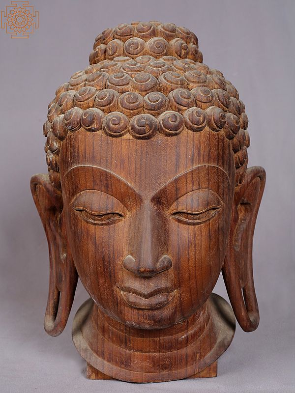 12'' Gautama Buddha Meditating Head | Nepalese Handicrafts
