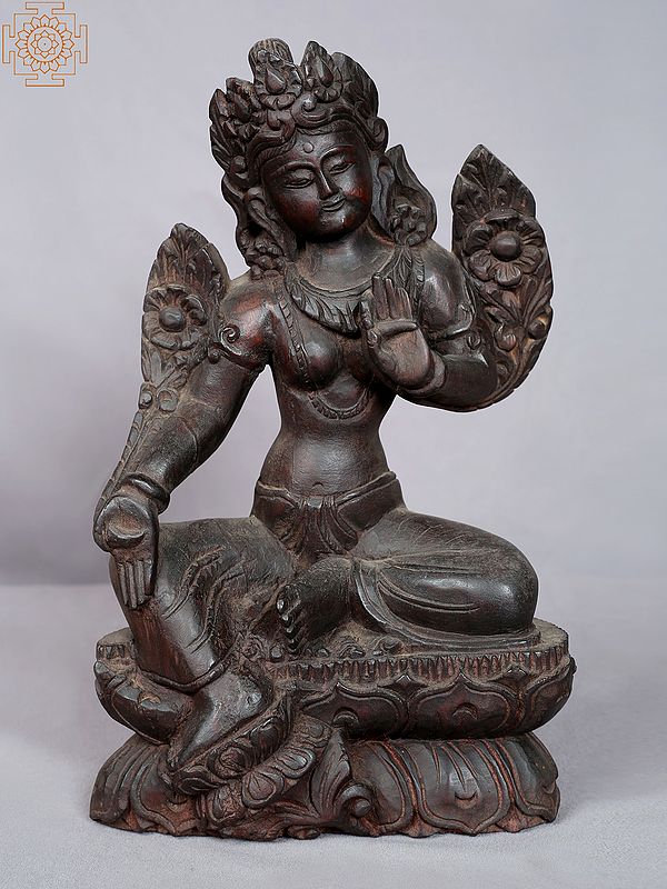 12" Goddess Green Tara - Tibetan Buddhist Deity from Nepal