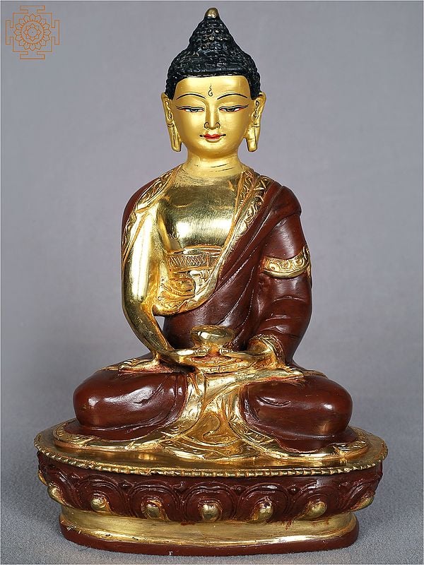 8'' Buddhist Deity Bhaisajyaguru Seated | Nepalese Handicrafts