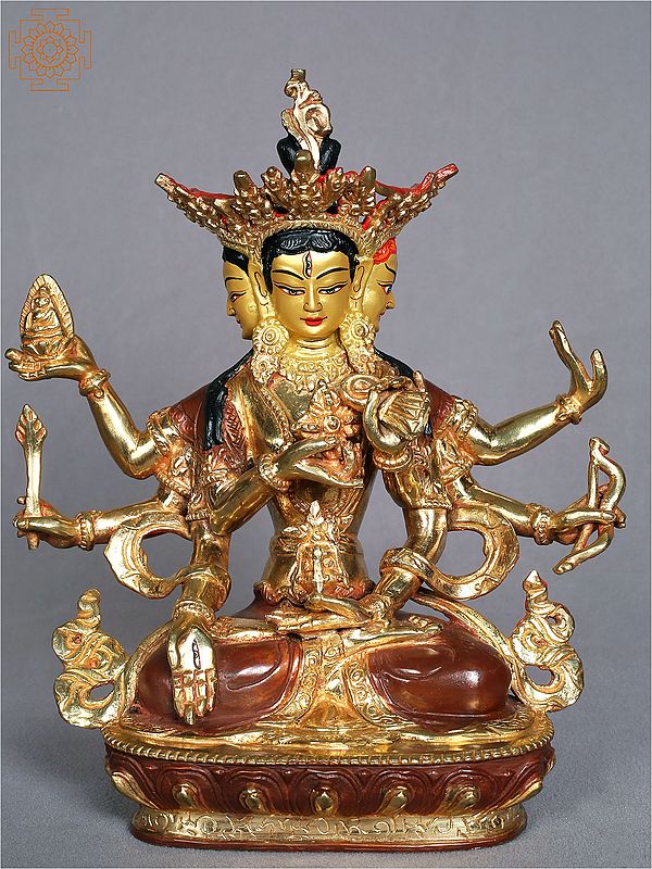 10" Multiple Hands Namgyalma Copper Idol from Nepal | Buddhist Deity Statue