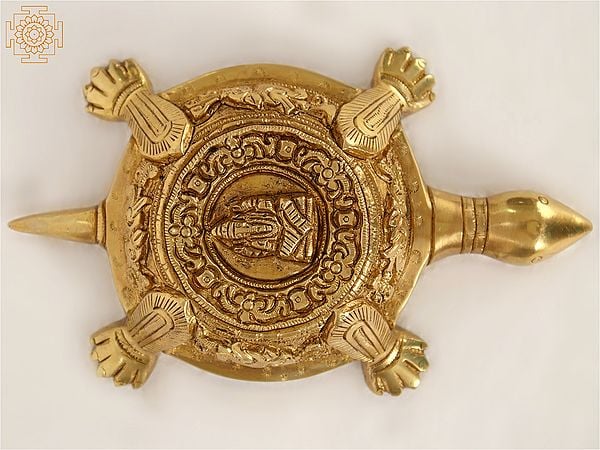 6" Brass Vastu Tortoise With Ganesha On Top | Handmade | Made In India