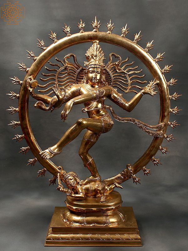 36" Superfine Dancing Lord Shiva Bronze Statue | Handmade Nataraja Idol | Made in India