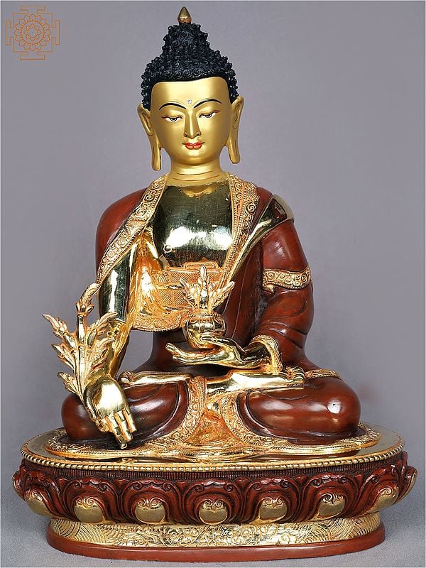 13" Medicine Buddha Copper Statue from Nepal