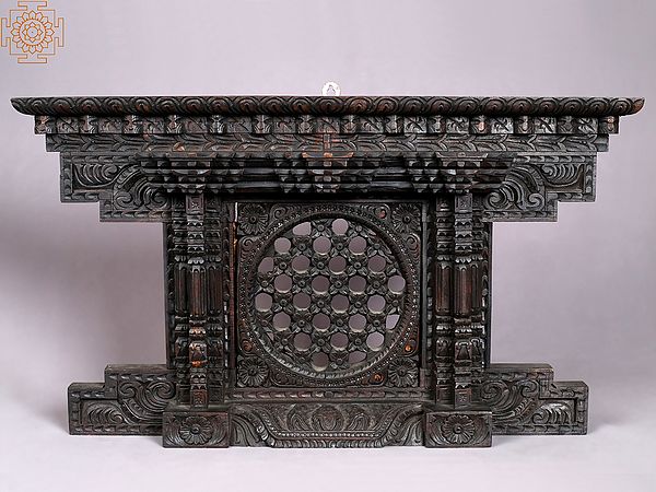 11'' Traditional Wooden Carved Wall Hanging | Nepalese Handicrafts