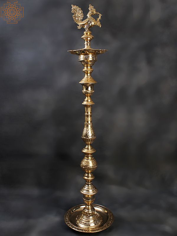 83" Super Large Annam Lamp (Peacock Lamp) | Brass