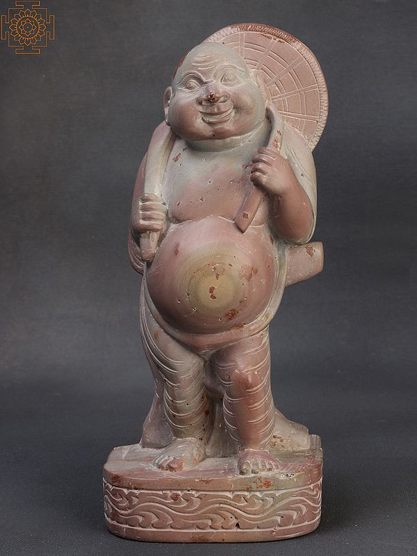 7" Pink Stone Statue of Vamana Avatara - Fifth Incarnation of Lord Vishnu