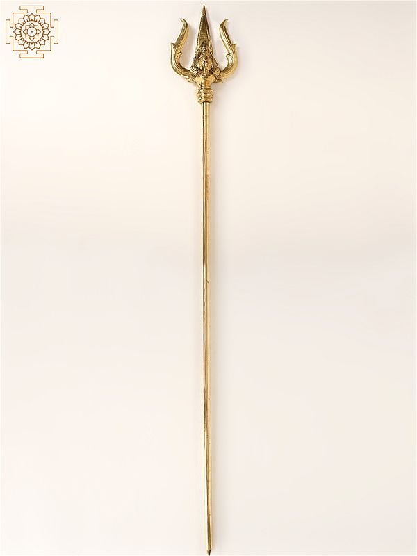 63" Large Size Lord Shiva's Trishul In Brass | Handmade | Made In India
