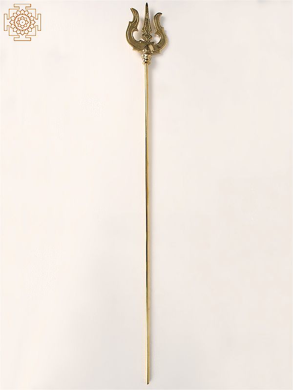 50" Large Size Lord Shiva's Trident In Brass | Handmade | Made In India