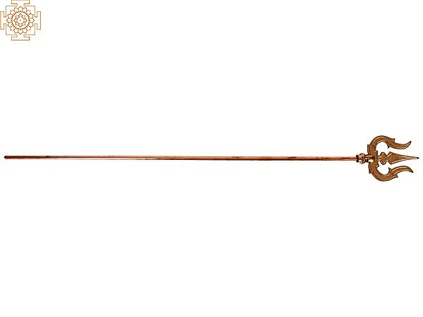 48" Large Size Lord Shiva's Trident In Copper | Handmade | Made In India