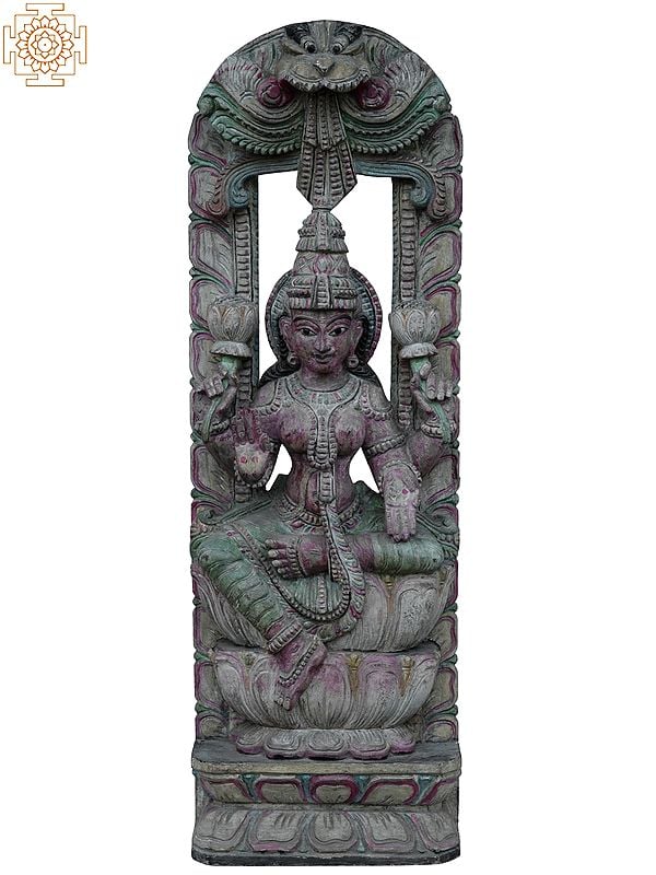 36" Large Goddess Lakshmi | Wooden Statue