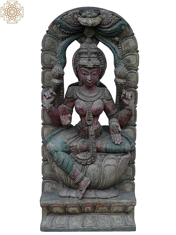 34" Large Goddess Lakshmi | Wooden Statue