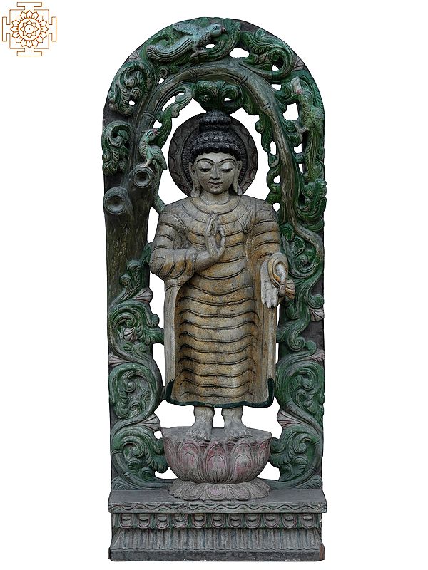 36" Large Meditation Buddha | Wooden Statue