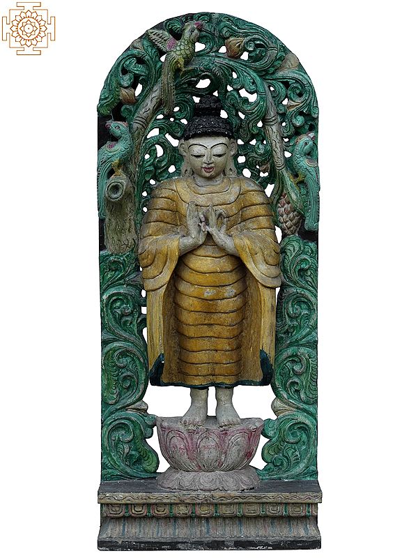 36" Large Teaching Buddha | Wooden Statue