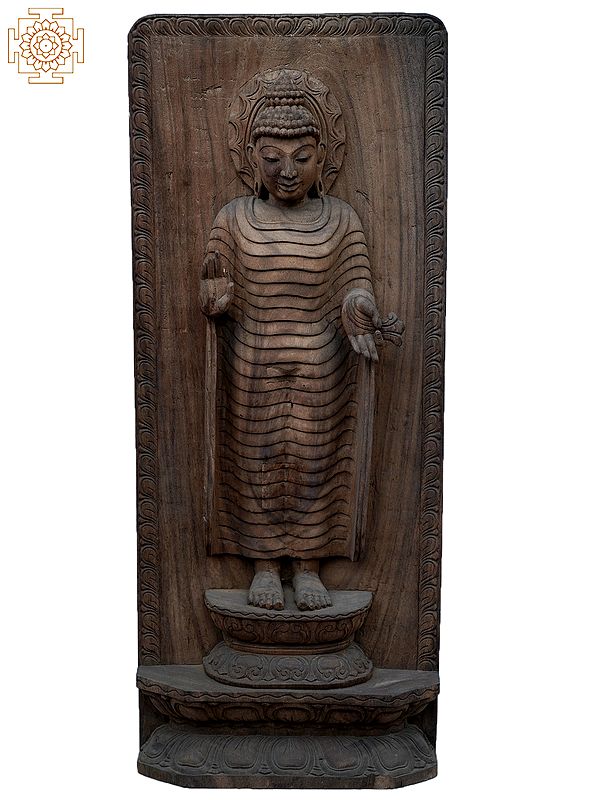 36" Large Lord Buddha | Wooden Statue