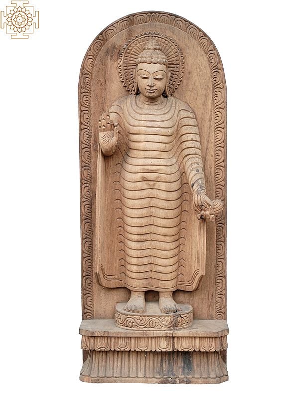 24" Lord Buddha Wooden Statue