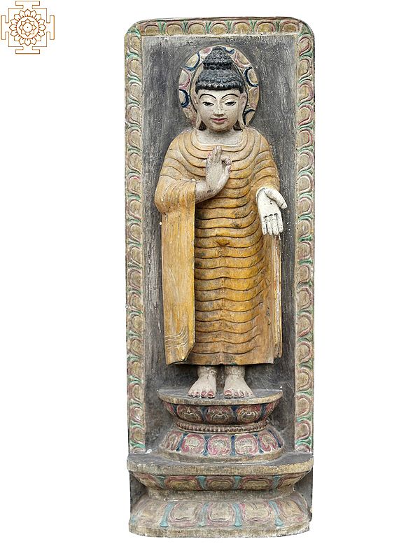 24" Lord Buddha Standing | Wooden Statue