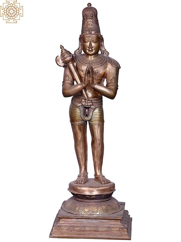 24'' Hindu God Chandeshvara In Añjali Mudrā | Bronze