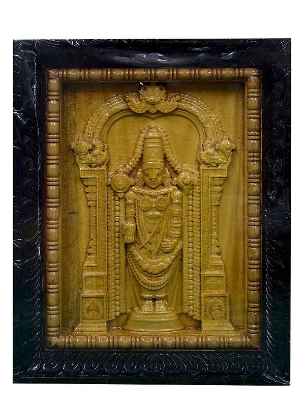 16" Lord Tirupati Balaji (Venkateshvara) Frame | Wooden Panel