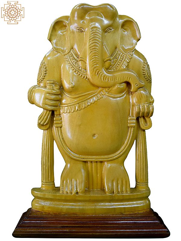 17'' Standing Idagunji Ganesha | Wooden Statue