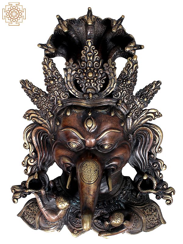 11" Lord Ganesha Face Mask from Nepal