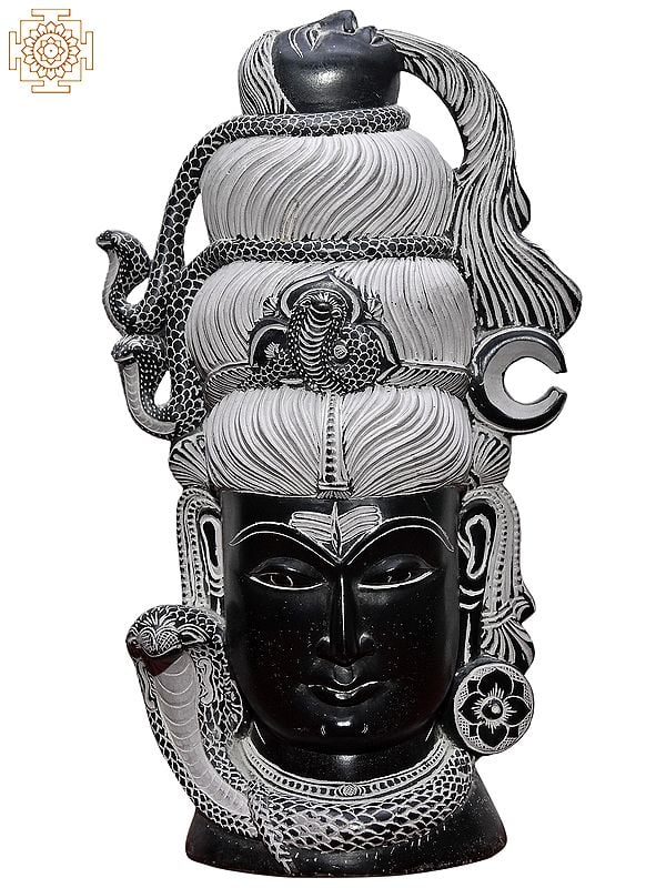 12'' Fine Details Shiva Shankara In True Form | Kadappa Stone