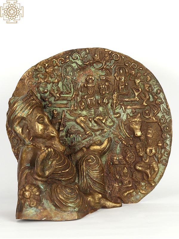 16" Lord Ganesha with His Parental Universe | Original Bronze Sculpture