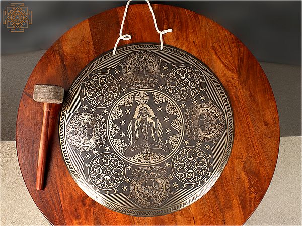 25'' Tantric Yogi Healing Gong for Meditation in Bronze