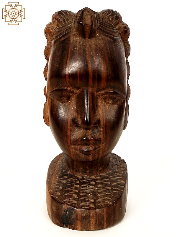 7'' Jamaican Woman Face Statue | Wooden Statue