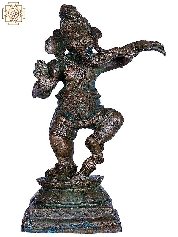 4'' Small Dancing Ganesha Bronze Figurine | Gift Box