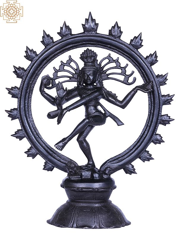 10" Black Nataraja in Bronze