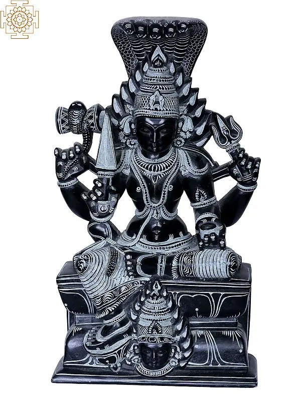 12" Sri Devi Karumariamman Stone Sculpture