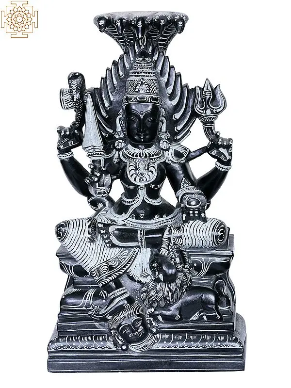 Divine Protector: 14" Karumariamman Stone Idol