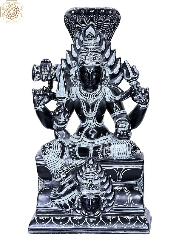 Devi Karumariamman: Serpent Goddess Stone Statue (13")