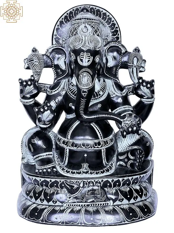 Wisdom and Obstacle Remover Ganesha Stone Sculpture
