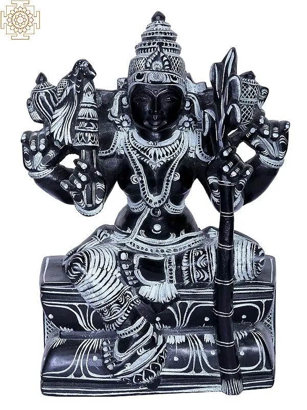 8" Goddess Rajarajeshwari Stone Statue