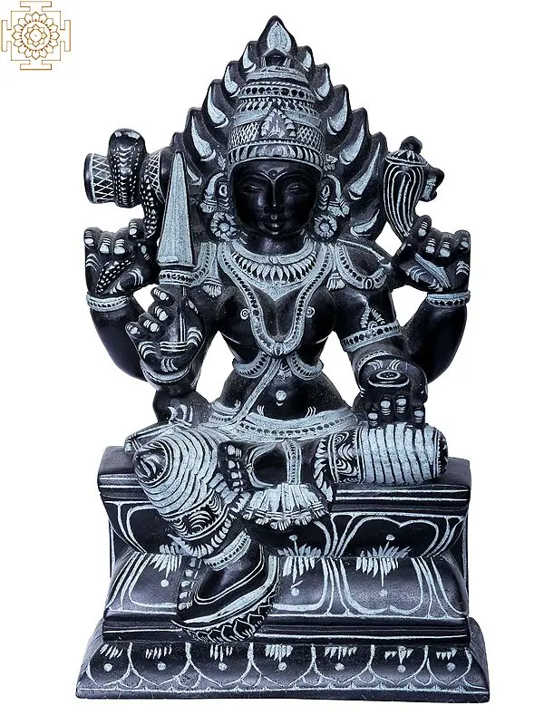 8" Devi Mariamman Stone Statue (South Indian Goddess Durga)