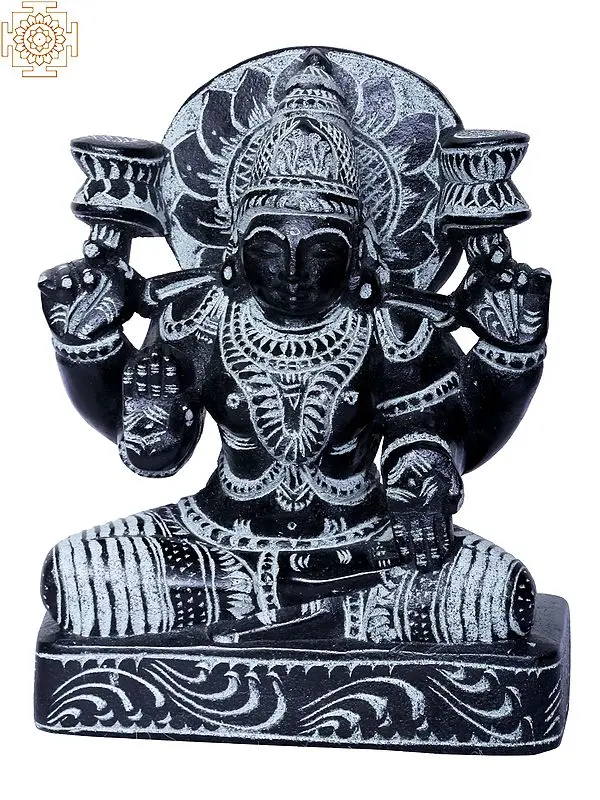 Devi Lakshmi Stone Sculpture: Goddess of Wealth