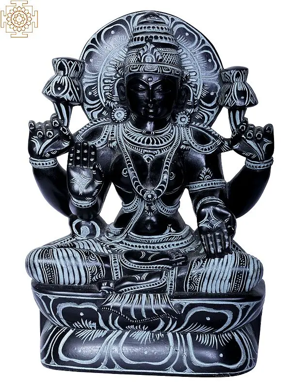 Seated Devi Lakshmi Stone Sculpture