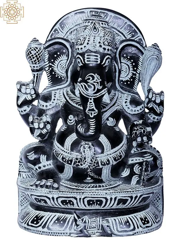 Stone Ganesha Statue with Four Hands