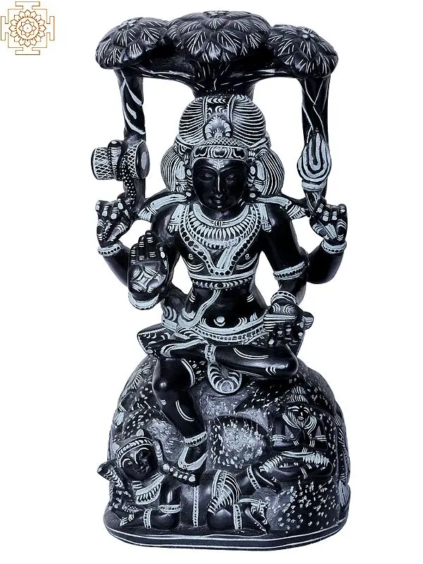 10" Dakshinamurthy Shiva Stone Statue