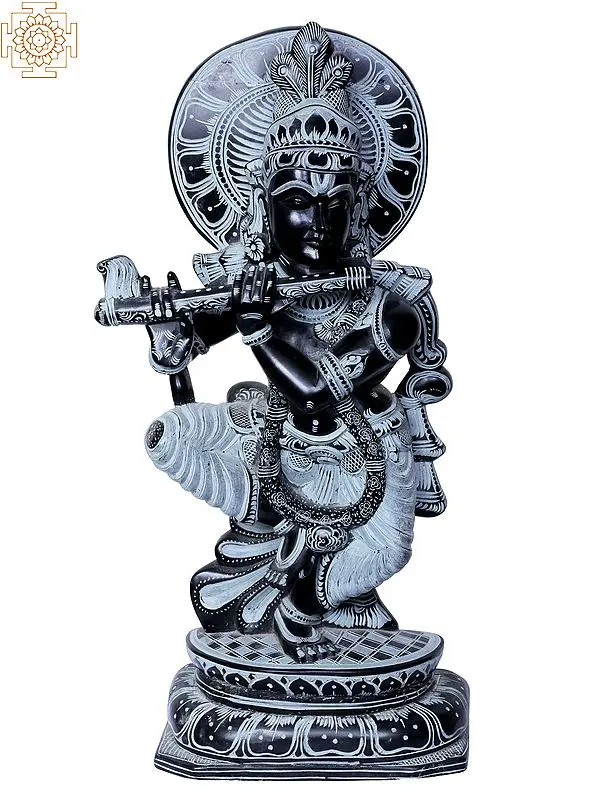 Lord Krishna Statue - 14" Divine Flute Player