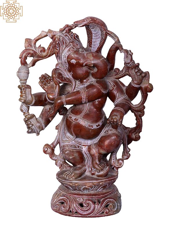 14" Six Hands Dancing Ganesha