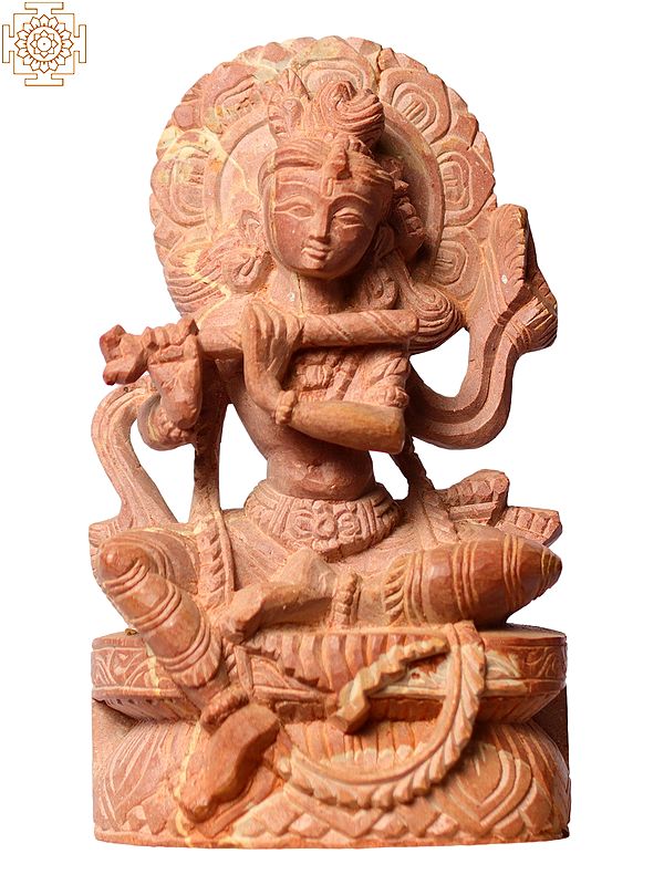 5" Hindu Deity Krishna Playing Flute