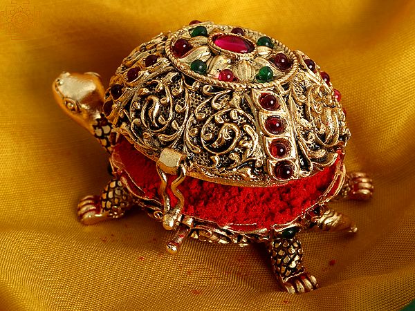 Vastu Tortoise Design Sindoor Box | Superfine Work